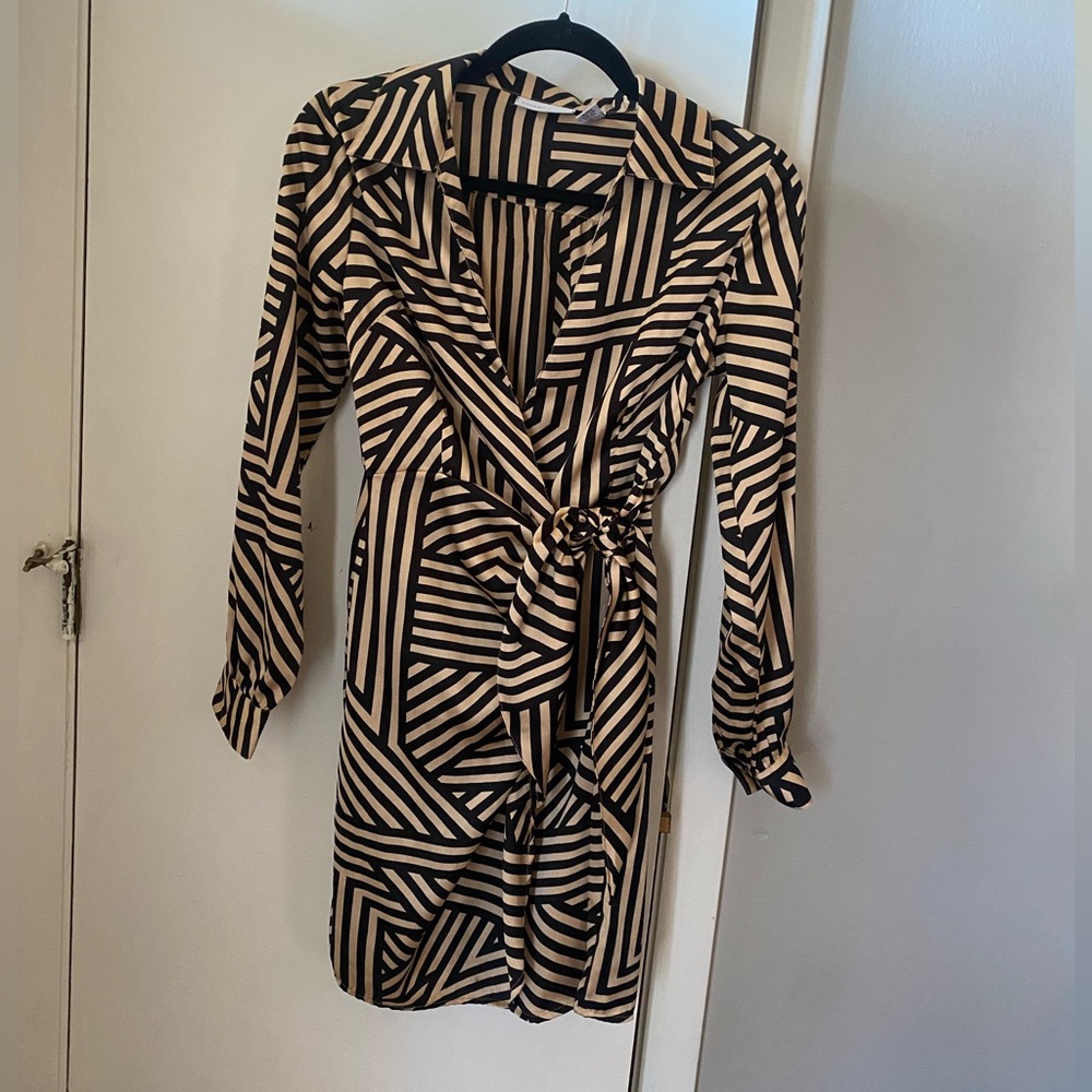 Sincerely Jules Black and Cream Striped Dress